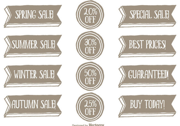 Hand Drawn Style Promotional Vector Label Set - Kostenloses vector #352285